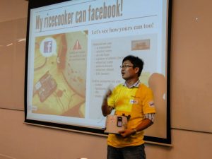 Nhan presenting our fabcooker at Saigon Tech Camp in March 2014