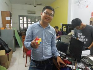 One of the requirement to become Fablab Saigon’s director is to like to solve Rubik's Cube :)